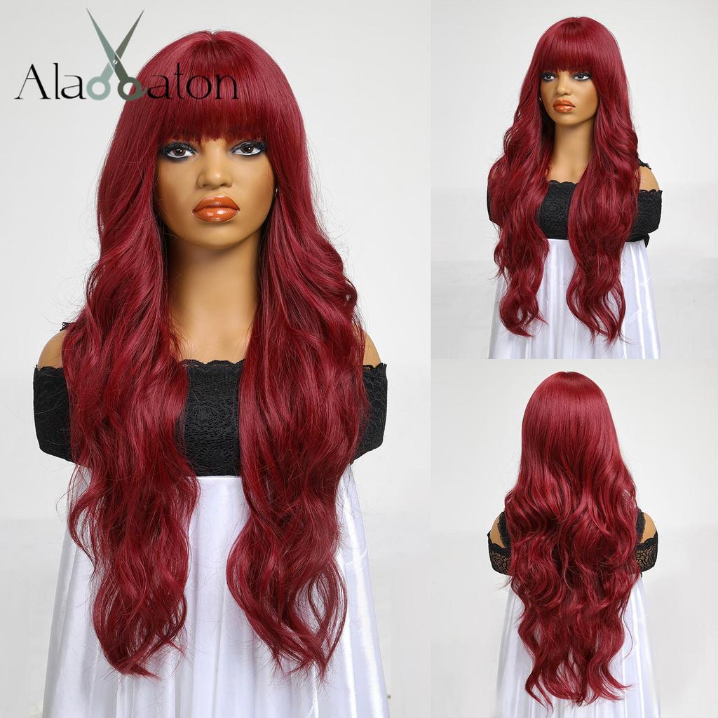 AlAN Фиолетовые синтетические парики для женщин Длинные волнистые вьющиеся парики Волоконный парик с бликами Парики для косплея Вечерние термостойкие