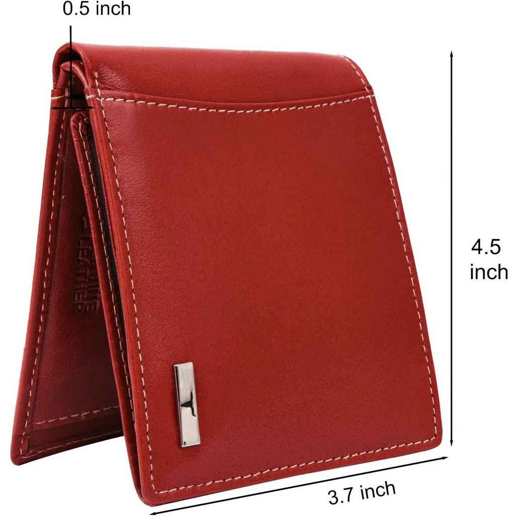 Мужской повседневный кошелек из натуральной кожи с RFID-меткой - стандартный размер (6 слотов для карт)