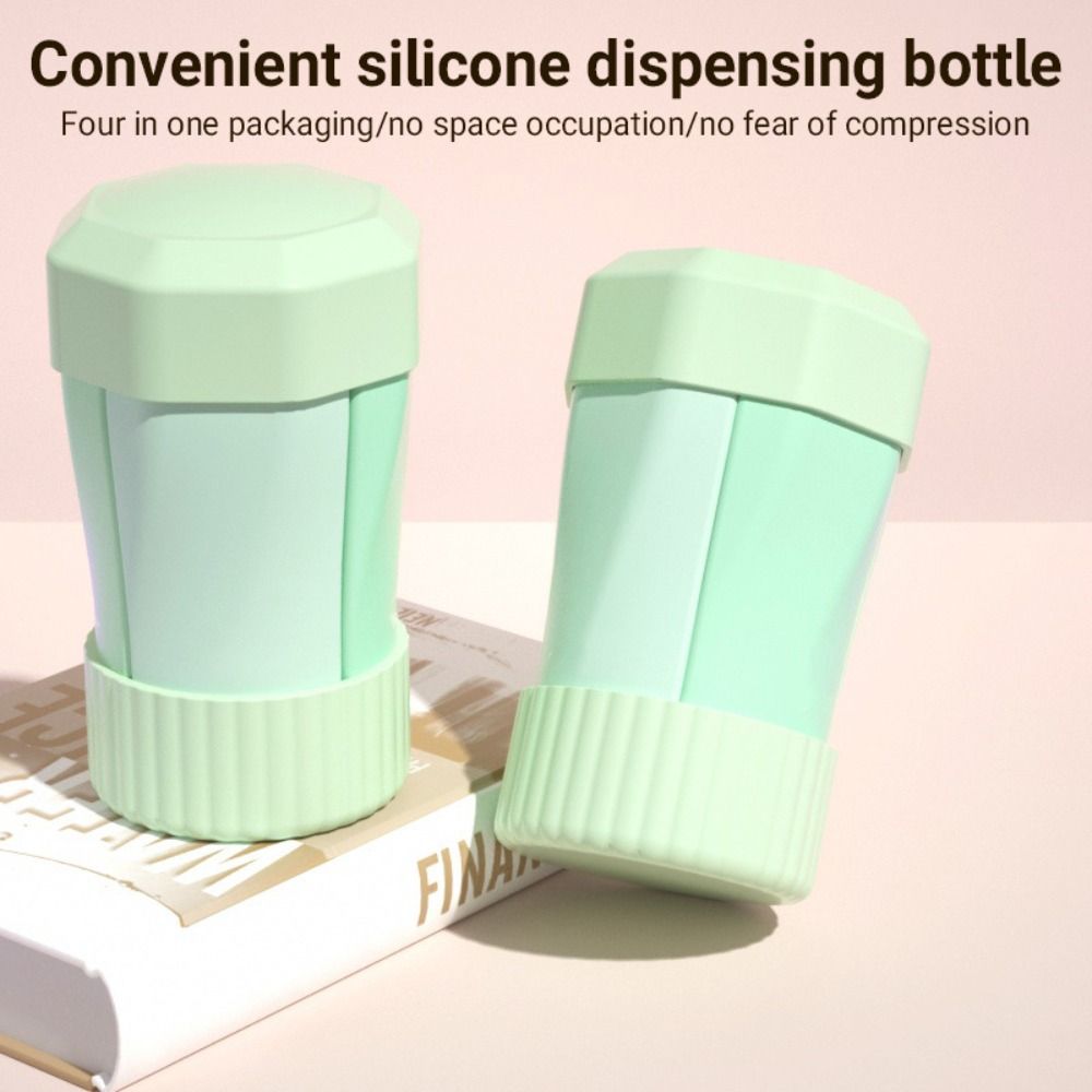 4 in 1 Empty Bottle Kit Silicone Lotion Squeeze Bottles Shampoo Empty Container Household