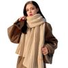 Women Scarf Thickened Warm Solid Color Scarf Autumn Winter Versatile Comfortable Knitting Long Scarf Fashion Accessory