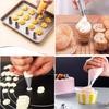 MOCOXYKLXY 5-Piece Stainless Steel Pastry Tips, Round and Flower Shape, for Cake Decorations, Cream Puffs, Cookies, and Cakes