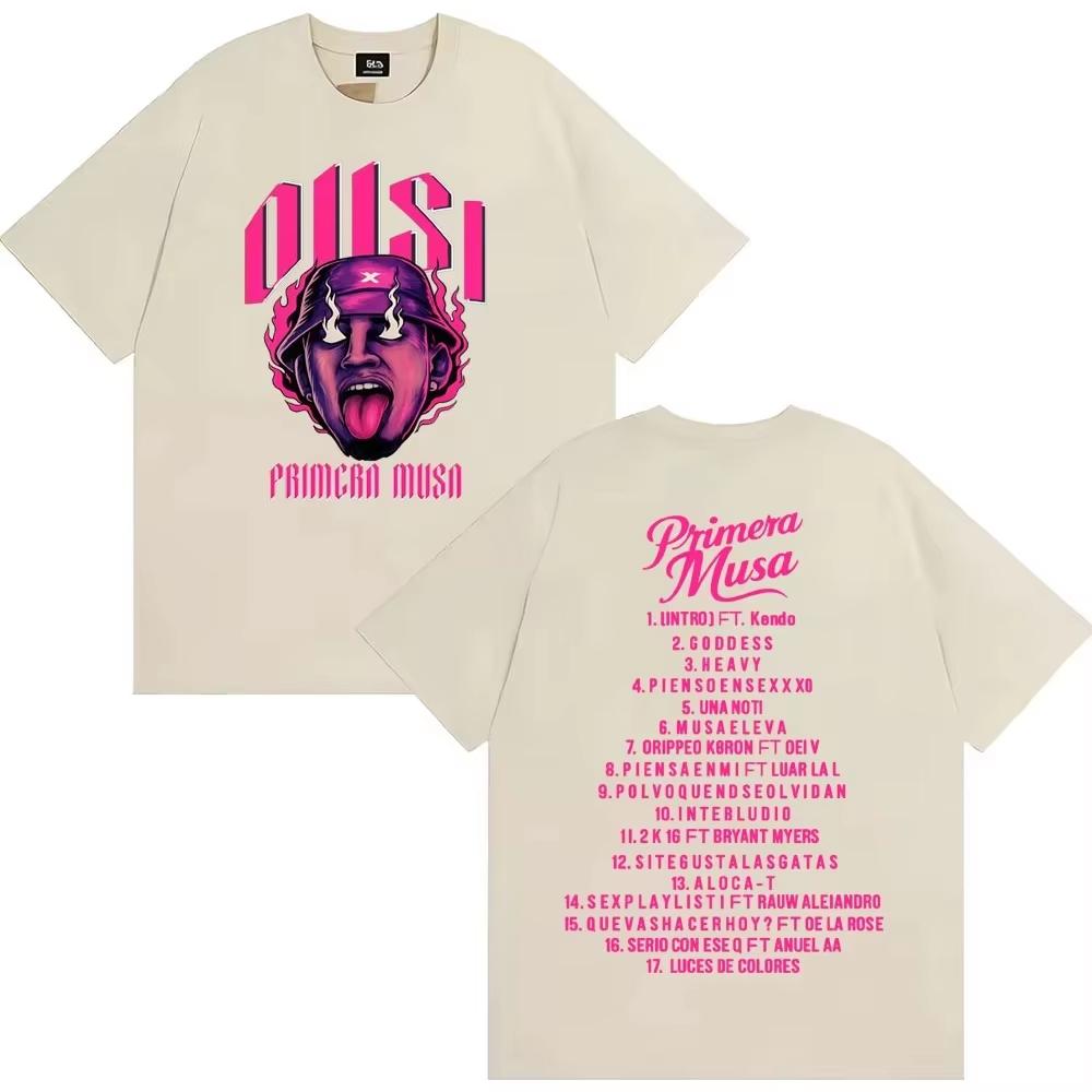 Rapper Omar Courtz Primera Musa Album Double Sided Graphic Tshirt Men Women Fashion Hip Hop Style Top Streetwear