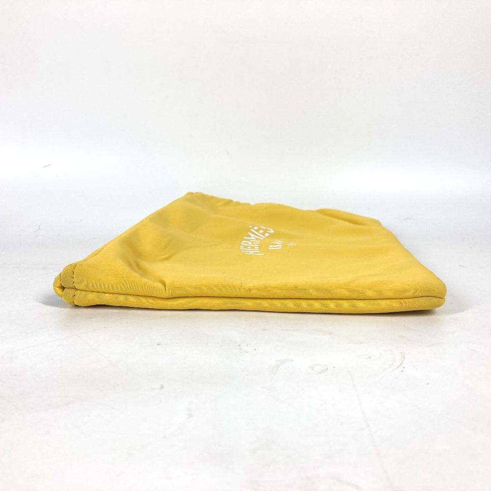 HERMES Neovan MM Pouch Bag Bicolor Clutch bag polyamide yellow/White