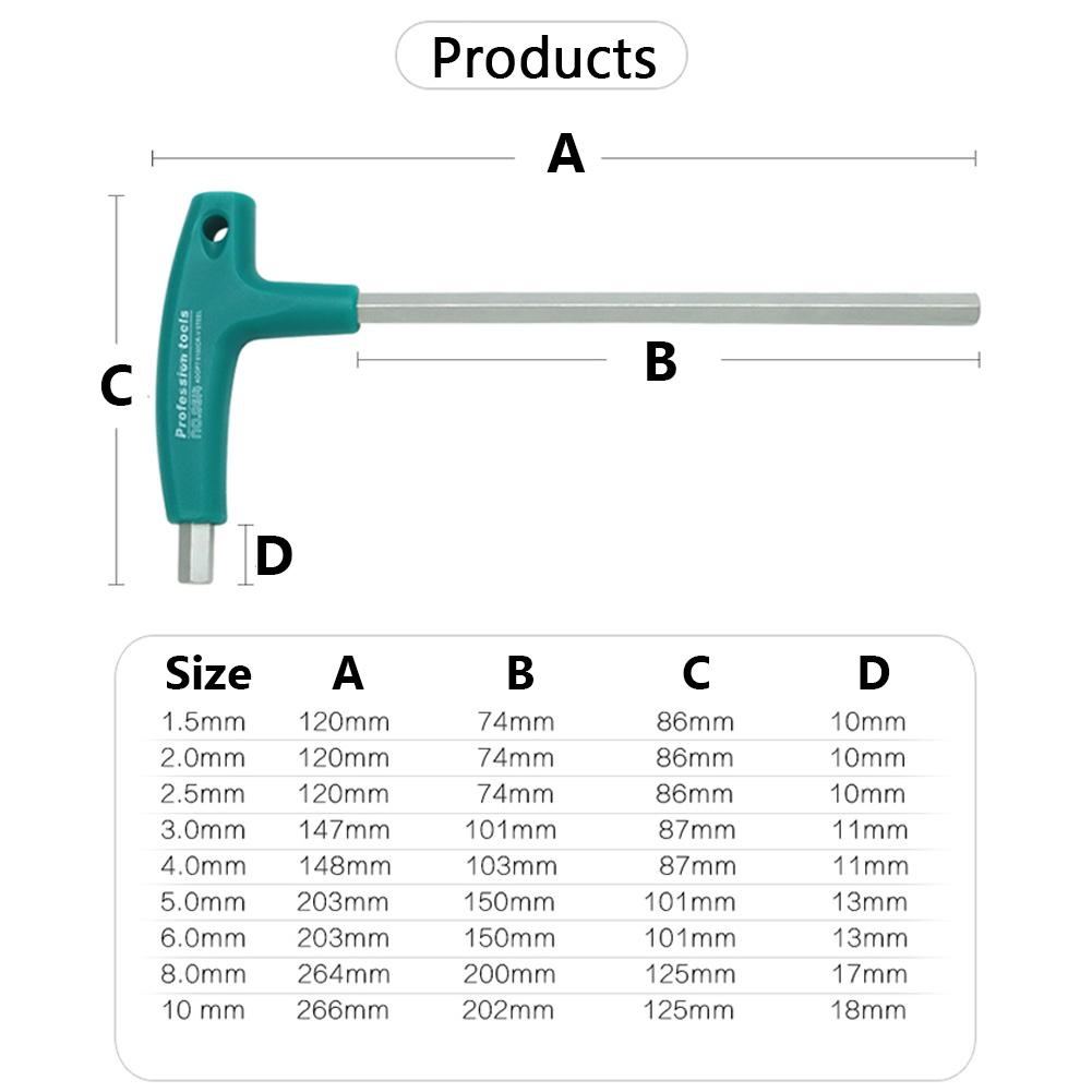 T-Handle Spanner Allen Key Hex Wrench Cr-v Alloy Flat Head Hexagon Universal Screwdriver Hand tool Universal Quick Snap Adapter