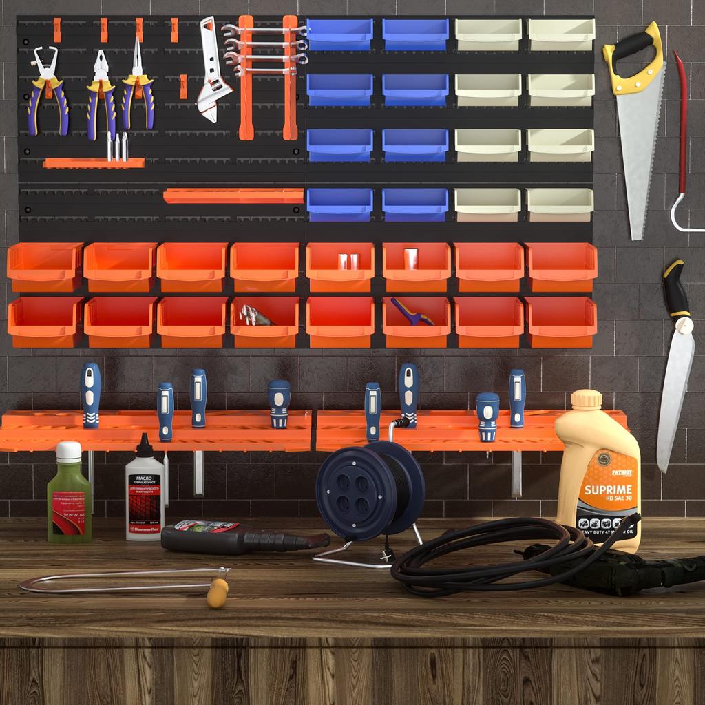 KOOPRO Ящик для инструментов Ящик для инструментов Аксессуары Держатель для инструментов Набор деталей Хранение держателя инструментов Крючок Настенная подвесная доска Гараж Завод Мастерская Домашняя мастерская Сделай сам