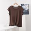 Женская летняя свободная футболка большого размера, простая, тонкая, однотонная, удобные базовые топы