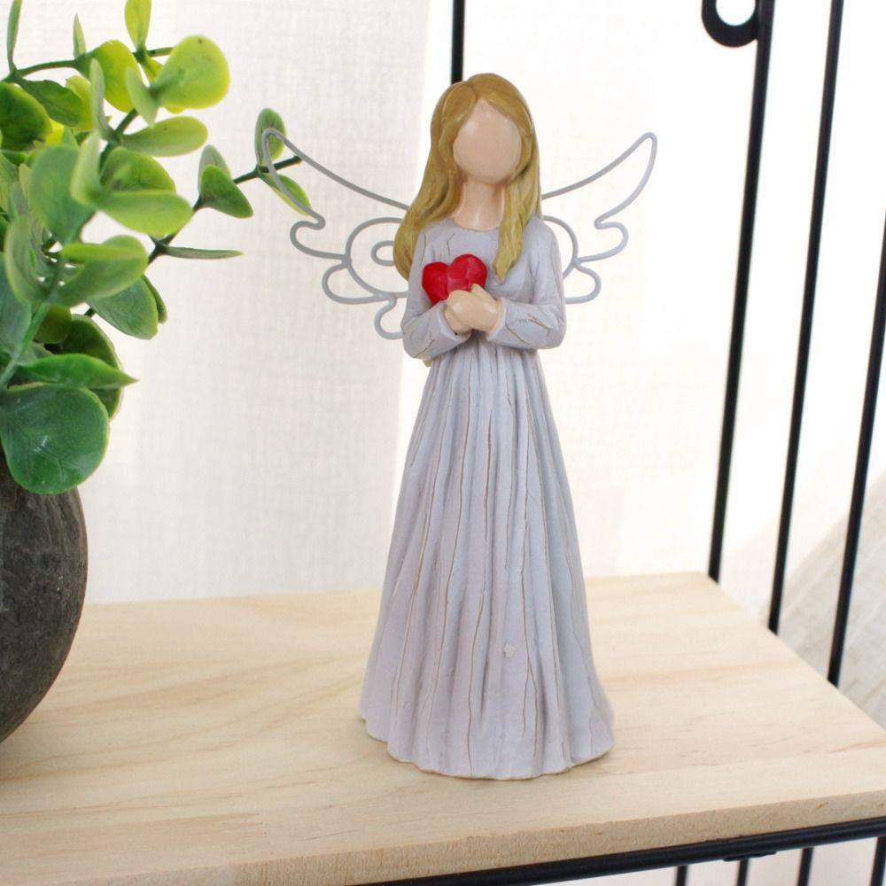 Статуэтка ангела из смолы, ретро-статуя молящегося ангела, скульптура девушки с крыльями, украшения для офисного стола