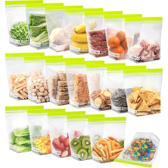 12 Pack Reble Gallon Freezer Bags, Dishwasher Safe BPA Free Food Storage Bags, Extra Thick Leakproof Plastic Ziplock Bags for Meal Prep Fruits