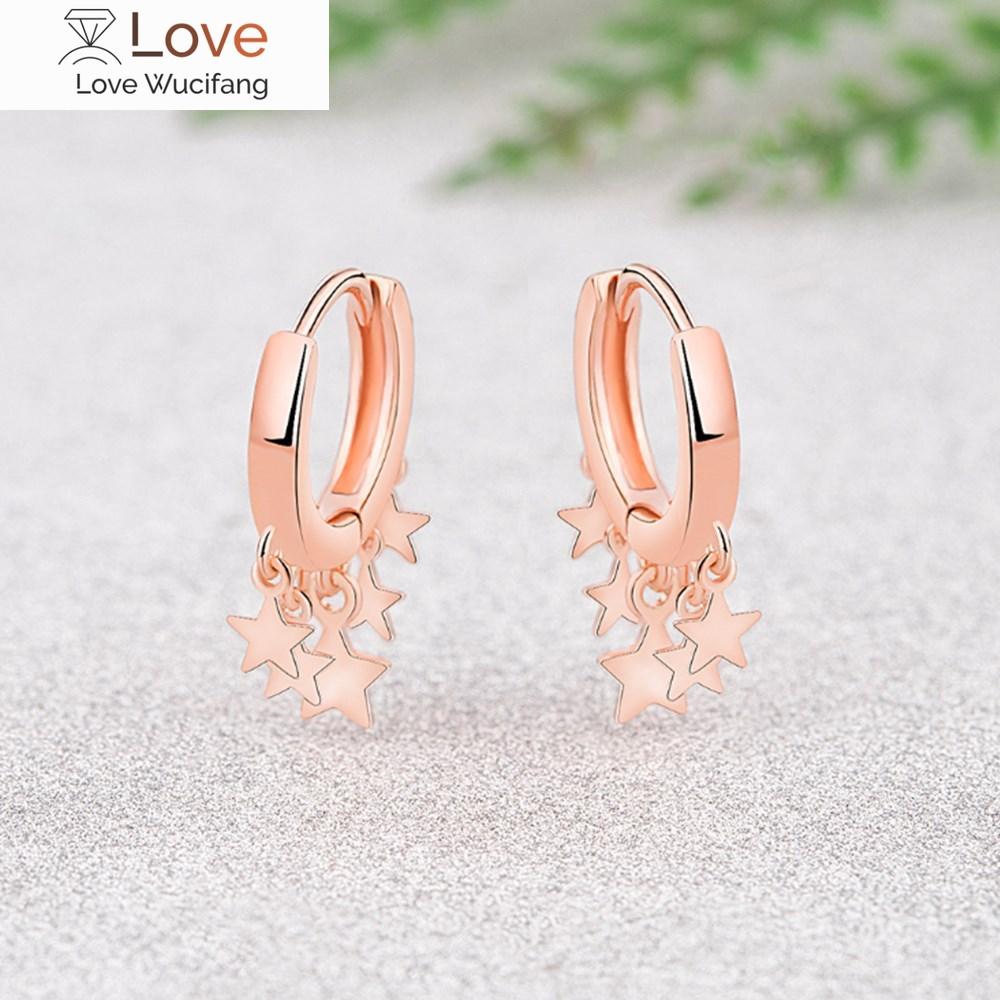 Серьги-кольца из стерлингового серебра 925 пробы, новые женские модные ювелирные изделия, серьги высокого качества, золотые, розовые, золотые, серебряные, со звездами, серьги-кольца с кисточками