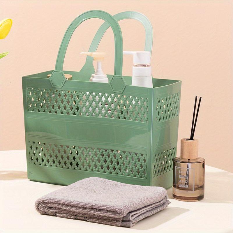 1 шт. Многофункциональная пластиковая корзина для хранения с ручкой, полая конструкция, органайзер большой вместимости для ванной, кухни и домашнего использования