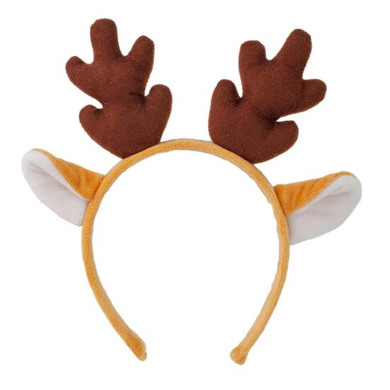 Рождественская повязка на голову с декором в виде рогов оленя, праздничный головной убор с дизайном оленя, женские эластичные удобные рождественские аксессуары для волос