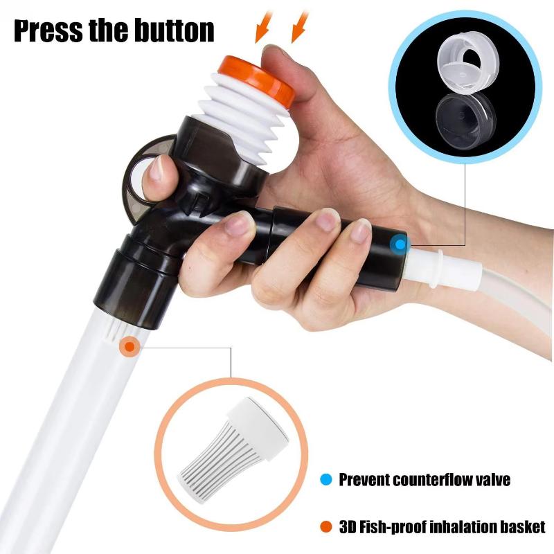 Насос-сифон нажимного типа, набор для смены воды в аквариуме, регулируемый поток воды, очиститель песка, очиститель грунта для аквариума, со скребком для стекла