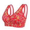 Printed Front Buckle Underwear for Women's Soft Cotton Vest Style Middle-aged and Elderly Bra Large Size Without Steel Ring Underwear for Women