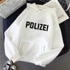 Polizei Hoodies Women Long Sleeve Top 90s Clothing Hood Female Korean Style Tracksuit Unisex