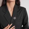 Corsage Ornament Long Hollow Sun Pin Banquet Metal Glossy Brooch Zircon Sun Brooch  Western Clothes