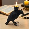 Halloween Black Crow Candlestick Ornaments Specter Festival Layout Decoration Props Resin Crafts Candlestick Ornaments