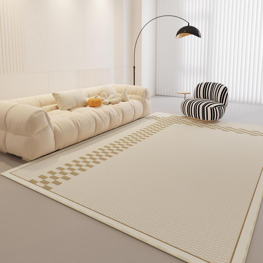 Роскошный кремовый ковер во французском стиле: Высококачественное, стильное и легко моющееся средство для гостиной или спальни