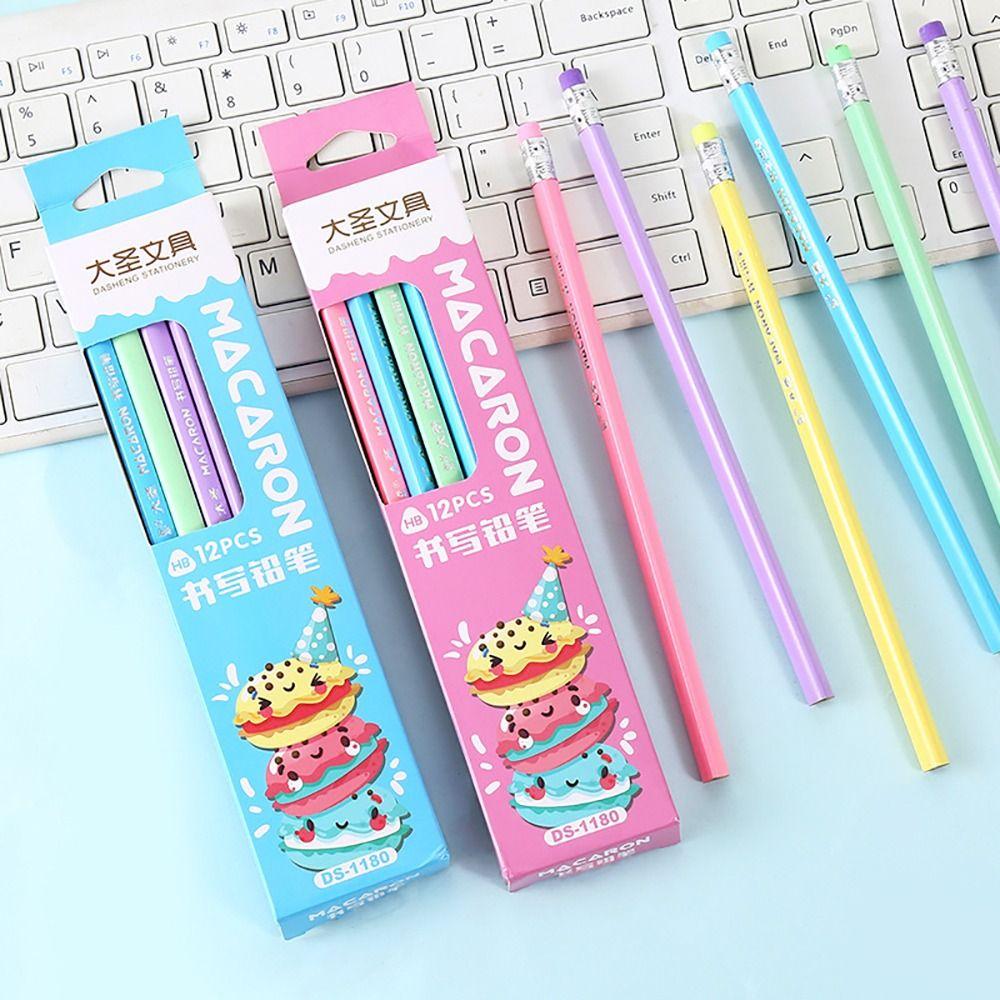 12Pcs Stationery HB Pencil Smooth Writing Painting Pencil Durable Sketch Pencil Office