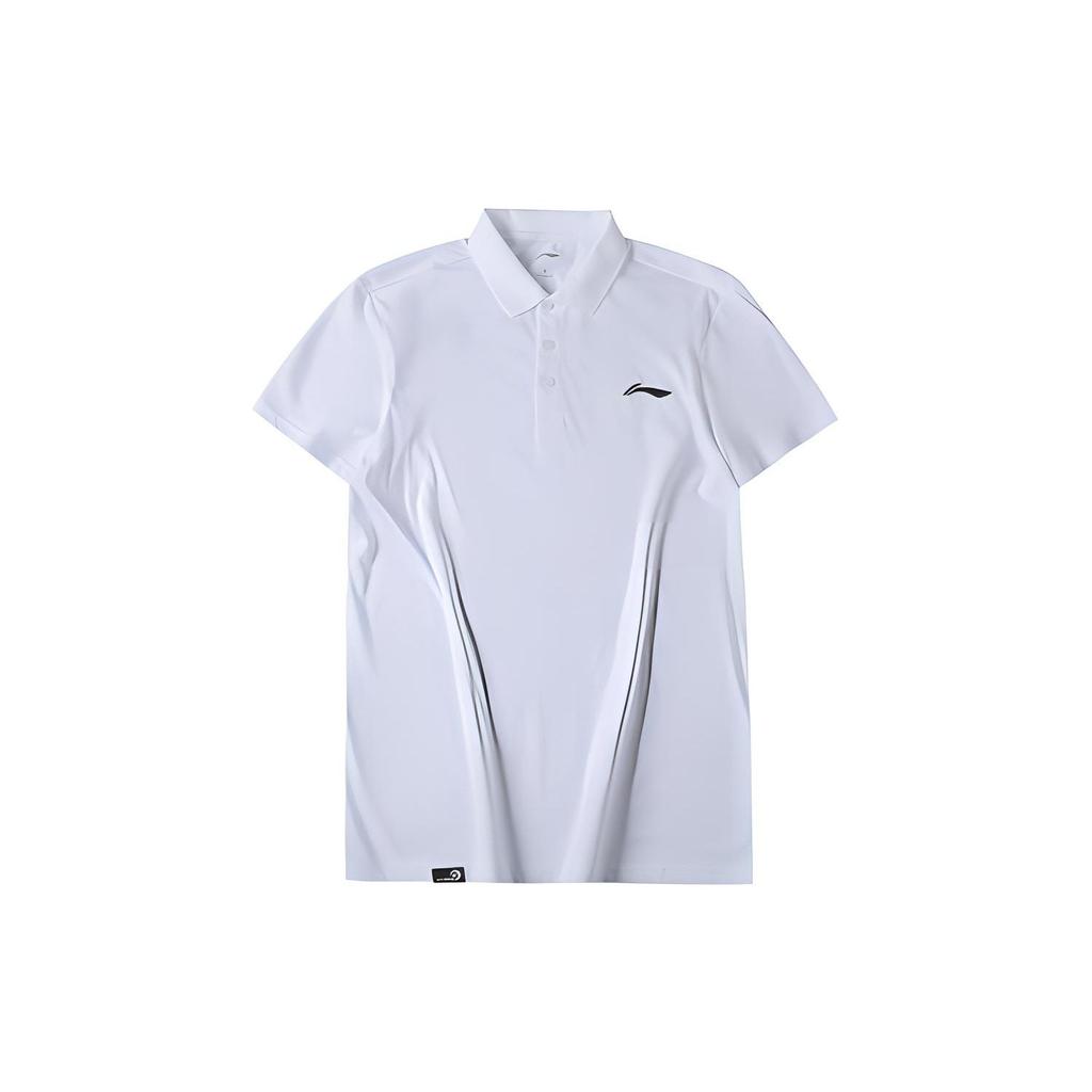 Li Ning Badminton Series Sports Casual Short Sleeve Polo Shirt Men Tops White APLR129-2