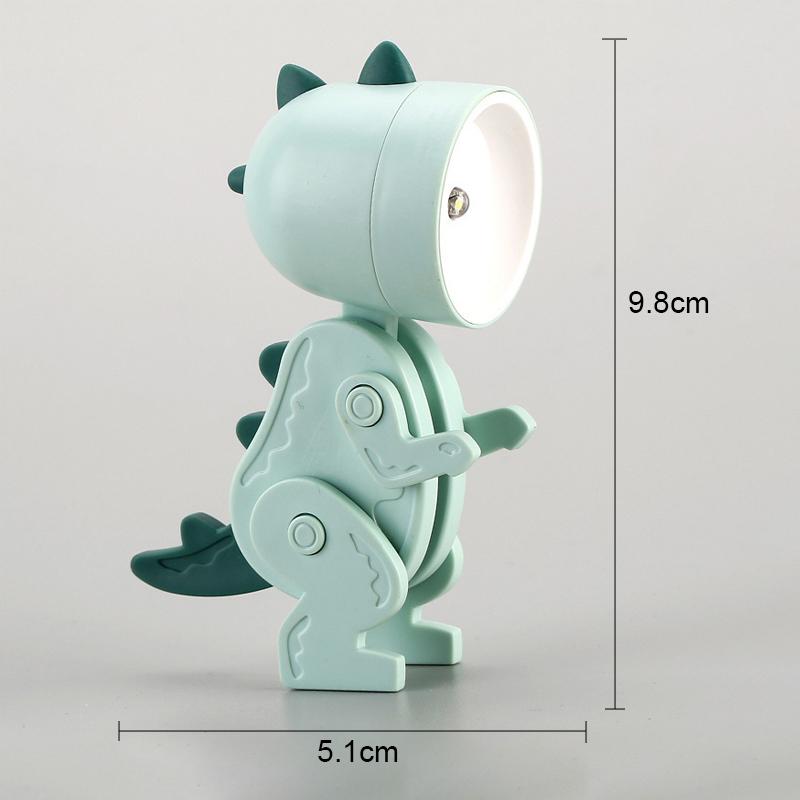 Светодиодные ночники на батарейках Магнитные складные ночники Лампа для спальни Прикроватная тумбочка Украшения Детские игрушки Мини Динозавр Ночник