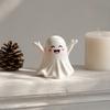 Small Ghost Statue for Shelf Halloween Cute Figurine, Mini Cartoon Statue, Little Spooky Desk Accessory Autumn Desktop Ornament Tiered Tray Home Table