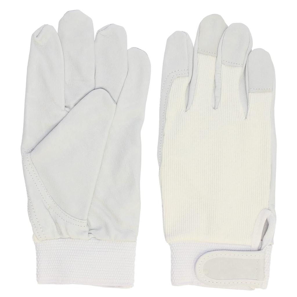 Otafuku Gloves Leather Gloves Velcro Wrist Cotton Medium of 3 [Pig Leather, Closure, Upper] R-293 White, [Set Pairs]
