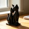 3D-печатная фигурка кошки, скульптура из переплетающихся кошек, современная статуэтка черной кошки для дома, гостиной, офисного стола, декора полки