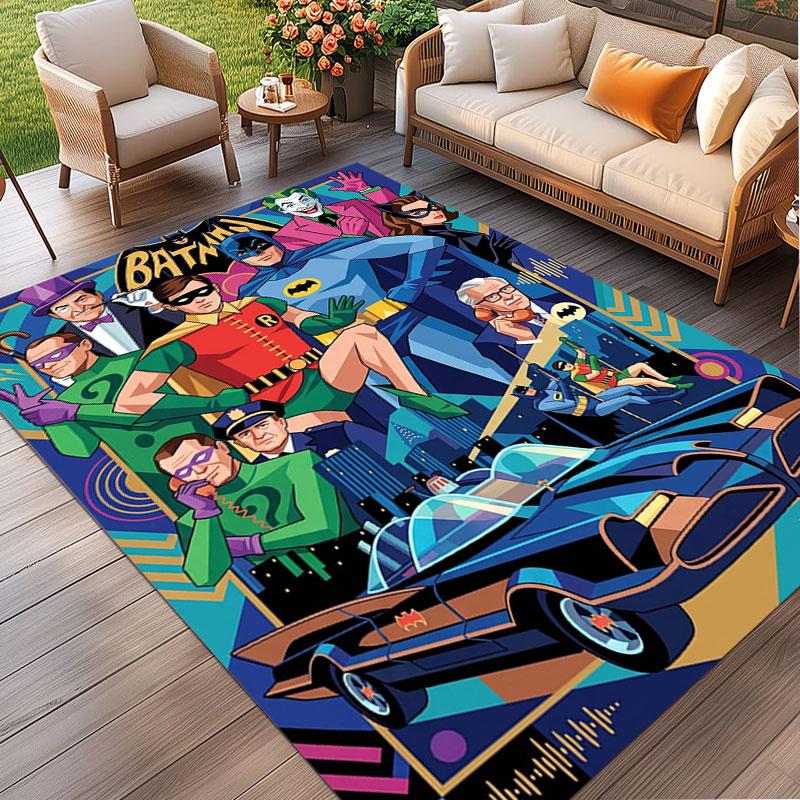 Batman Print Rug, Washable Floor Carpet, For Entryway Dorm Laundry Room Office Study, Home Decor Birthday Christmas Gift