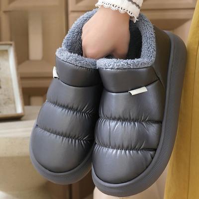 Прибытие водонепроницаемые женские зимние ботинки из ПУ кожи теплые короткие плюшевые ботильоны женская зимняя обувь женская большой размер 41 45