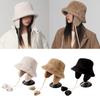 Winter Hat With Earflap Luxury Fisherman Hat Solid Color Beanie Panama Lady Hiking Fur Hat Bucket Hats Warm Thicken Barrel Cap