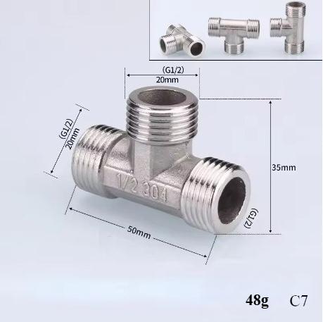 201 Stainless Steel 1/2" 3/4" BSP Male Female Thread Reducing Elbow Tee Coupler Butt Joint Plumbing Fittings