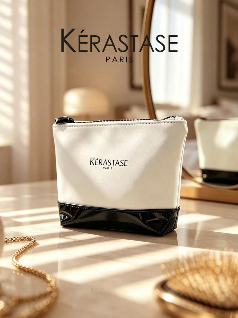 Kérastase черно-белая водонепроницаемая косметичка из ПУ, вместительная дорожная косметичка на молнии, портативная сумка для хранения косметики