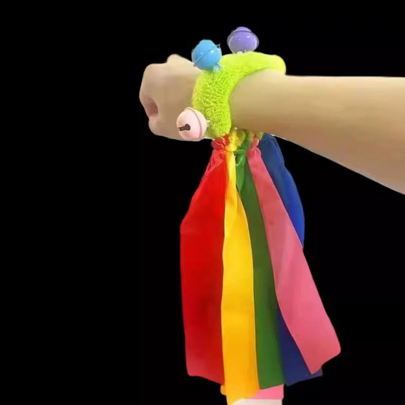 1 шт., цветные ленты, кисточки, ремешок на запястье, колокольчики для соревнований, спортивных встреч, принадлежности для поддержки, шумелки, вечеринки, танцы, декор для рук