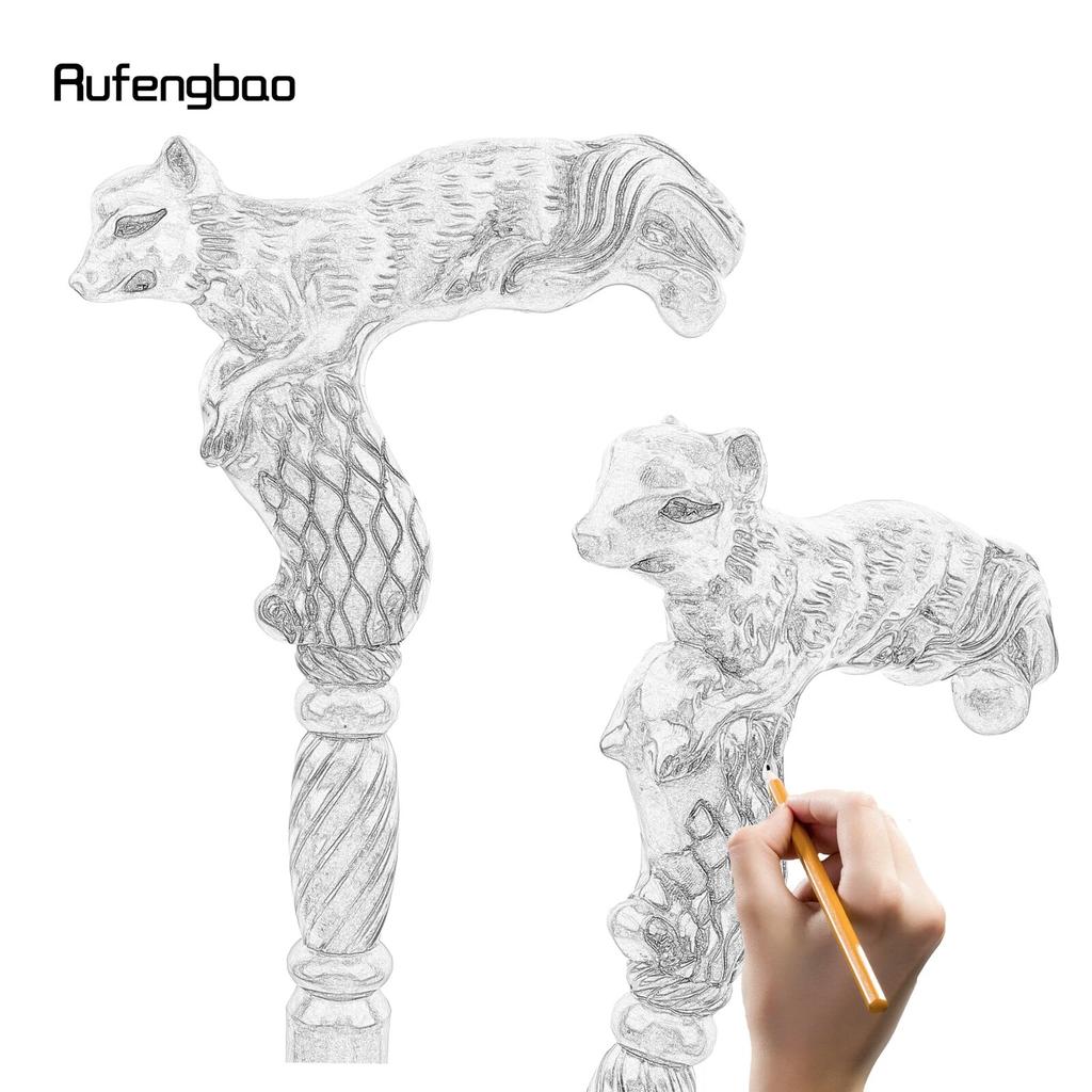 Лиса коричневая деревянная модная трость декоративная вампирская косплей вечеринка деревянная трость Хэллоуин булава палочка 93 см