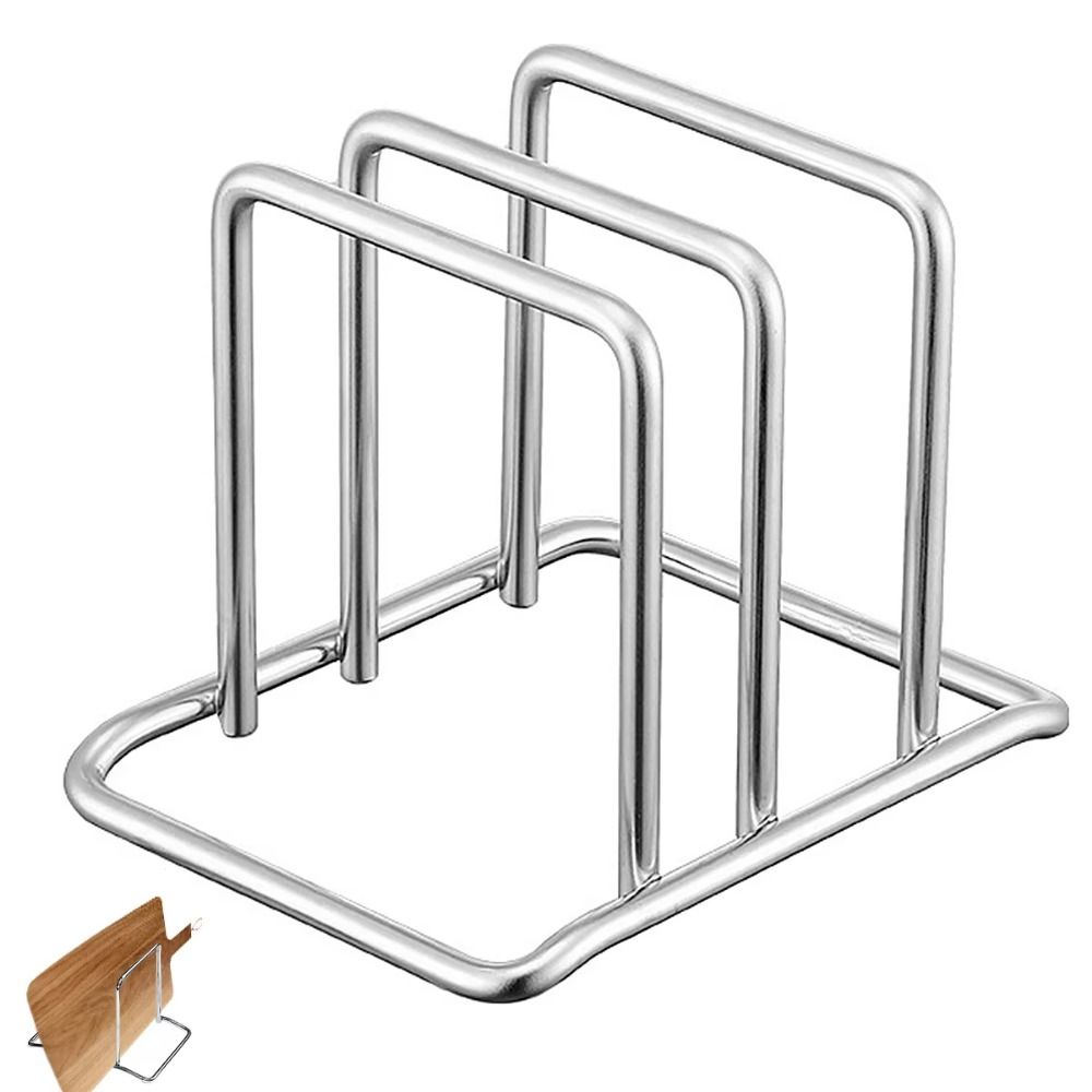 Stainless Steel Cutting Board Holder Rustproof Chopping Board Organizer Pot Lid Stand  Utensil