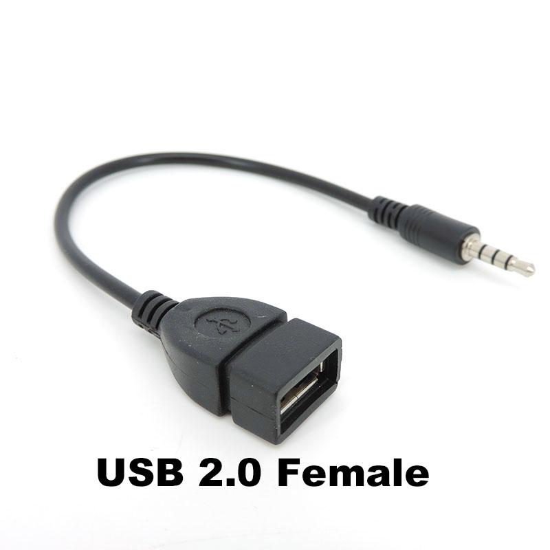 20 см Aux аудио конвертер 3,5 мм кабель-штекер к USB-разъему типа «штекер» USB автомобильный аудиокабель OTG автомобильный 3,5 мм адаптер провод шнур