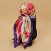 Satin Square Scarf Women Muslim Hijab Elegant  Print Silk Neckerchief Shawl Wraps Headband Handle Hair Accessories Bandana