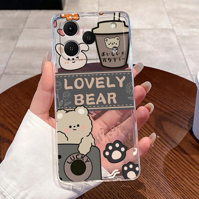 Casing For Tecno Spark 50 KN4 Case Aesthetic Fashion Cute Cat Cartoon Soft Silicone Back Cover Transparent TPU Phone Case Bumper