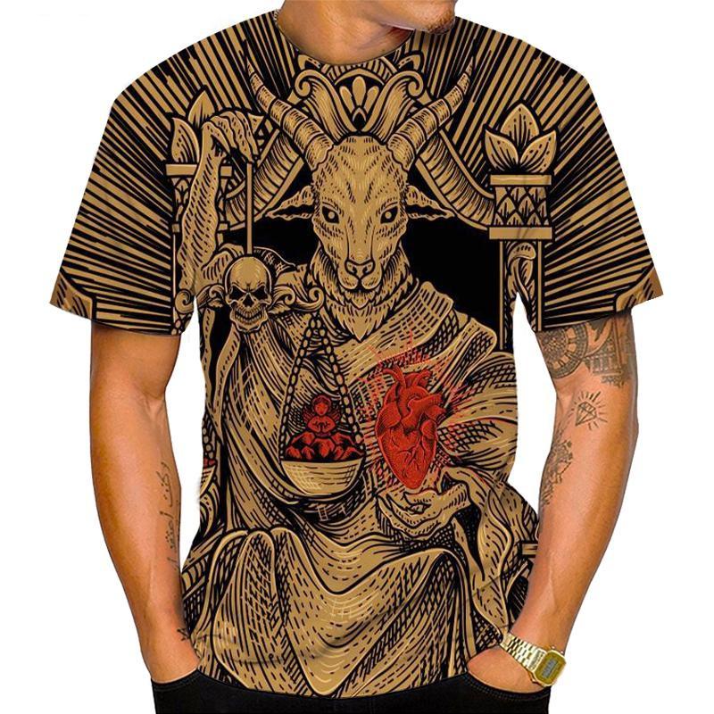 Модная повседневная крутая футболка с принтом дьявола сатаны 3D для мужчин и женщин с круглым вырезом и коротким рукавом XXS-6XL