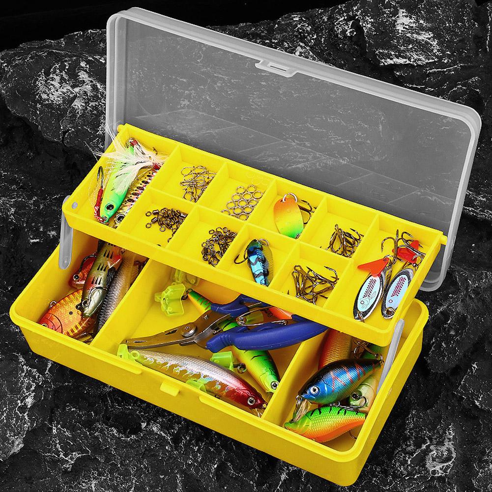 Портативный ящик для рыболовных снастей 11 отделений двухъярусный кейс для хранения аксессуары для карповой рыбалки крючки для приманок коробка для инструментов для мягких приманок