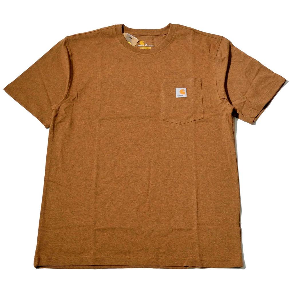 Большая короткая грудь L [Carhartt] мужская футболка, размер, рукав, карман, K87, коричневый, [Товар]