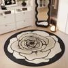 Retro High-end Living Room Decoration Carpet Flowers Round Home Bedroom Bedside Plush Floor Mat Large Area Cloakroom Sofa Rug