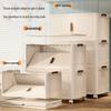 Large Capacity Multi-layer Folding Plastic Storage Cabinet with Wheels for Bedroom Quilts and Clothes