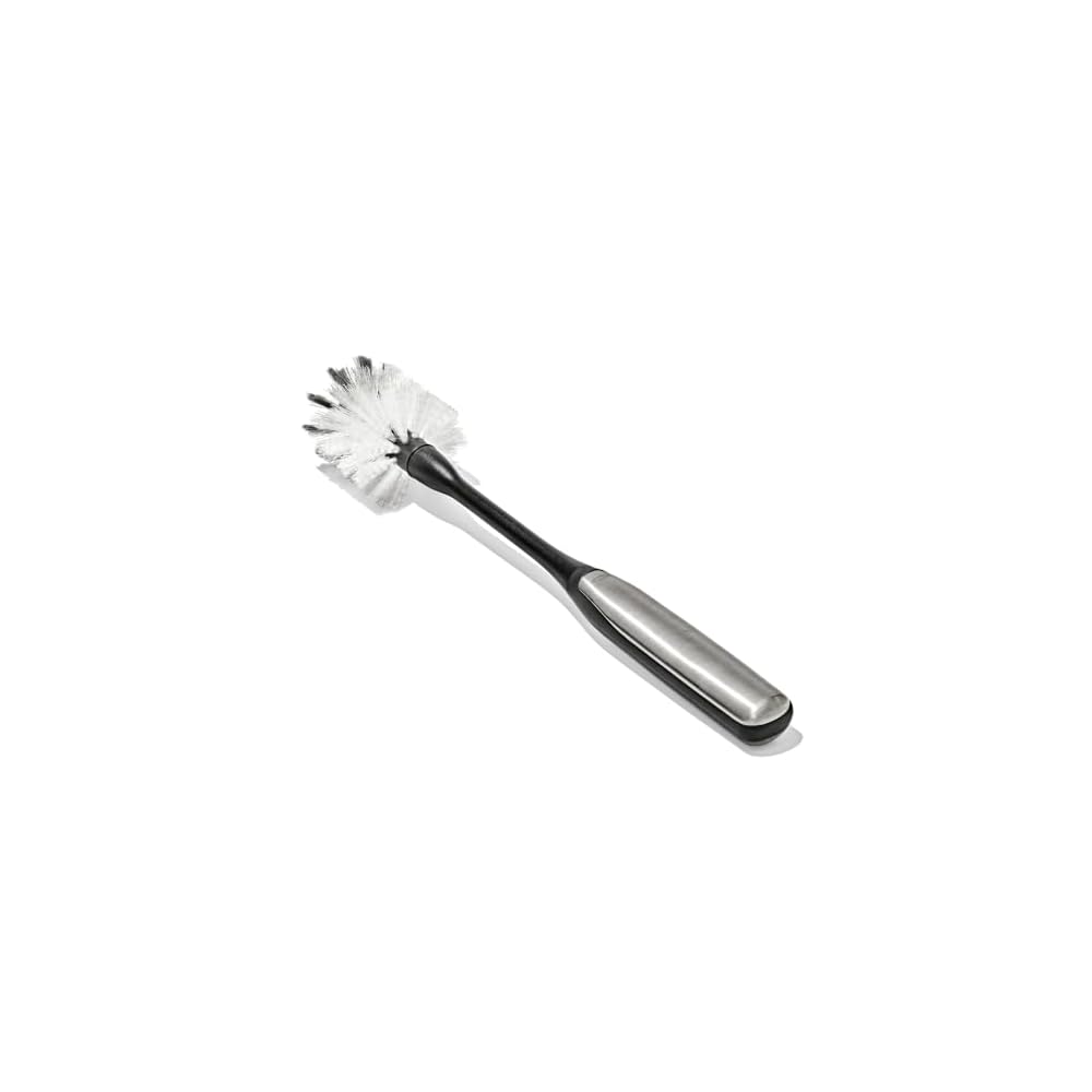 OXO Bottle Brush - Water Bottle Cleaner, Replaceable Brush, Matte Stainless Steel, Long Handle,
