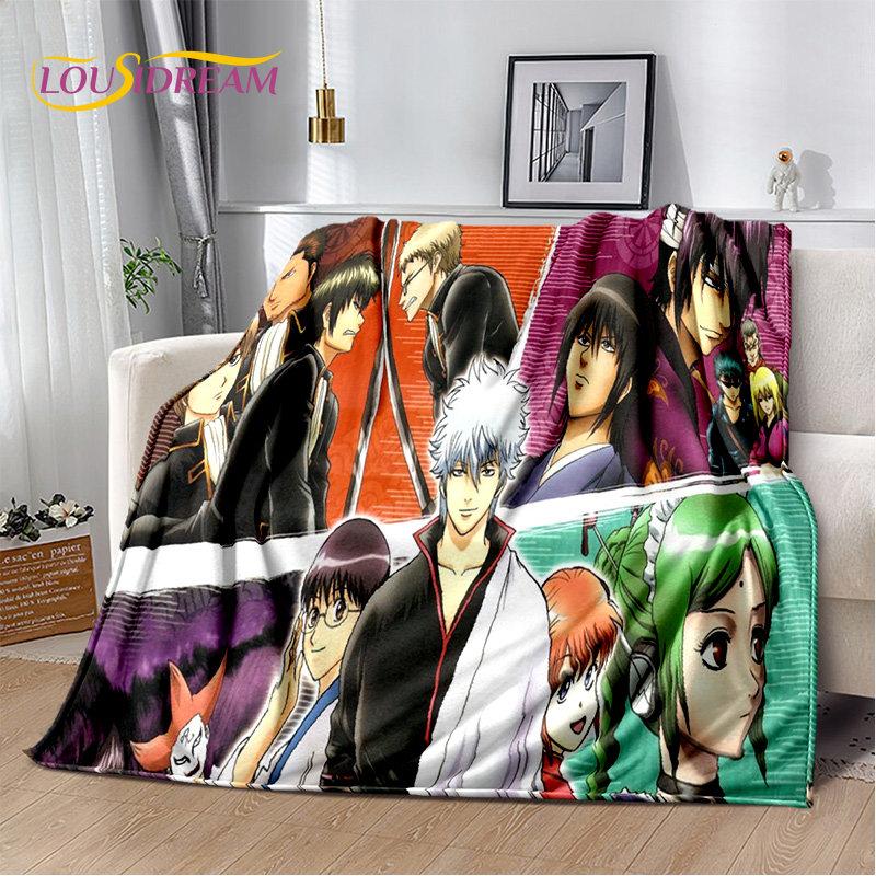 Anime Gintoki Kagura Gintama Soft Plush Blanket,Flannel Blanket Throw Blanket for Living Room Bedroom Bed Sofa Picnic Cover Kids