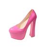 Sexy and Lovely Super High Heels for Women Thick Heel Thick Waterproof Table Round Head French Retro Shallow Mouth Single Shoes