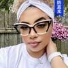 Очки Cat Eye Rivet Black And White Panda Flat Glasses Frame Anti-Blue Light Glasses Frame Retro