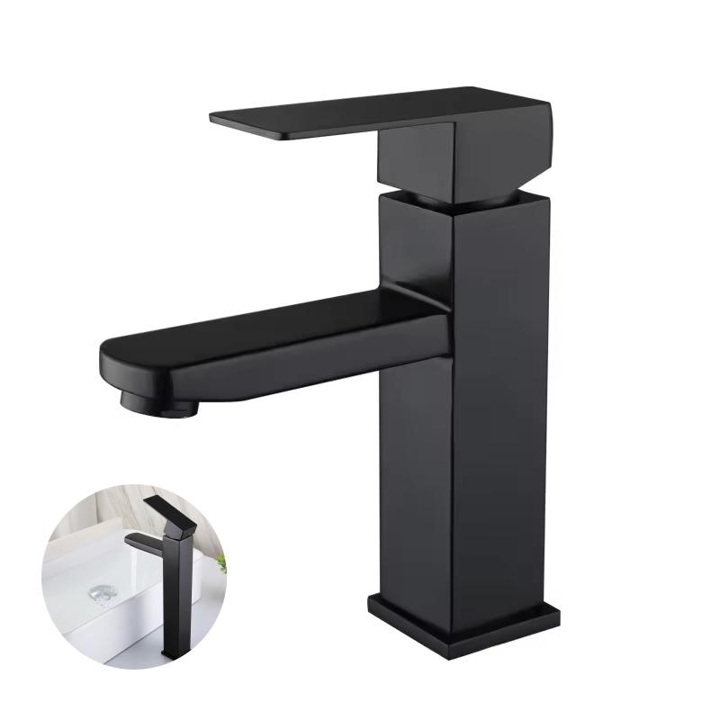 Classic Style Mounted Square Design Hot and Cold Water Taps Mixer Bathroom Tap Single Handle