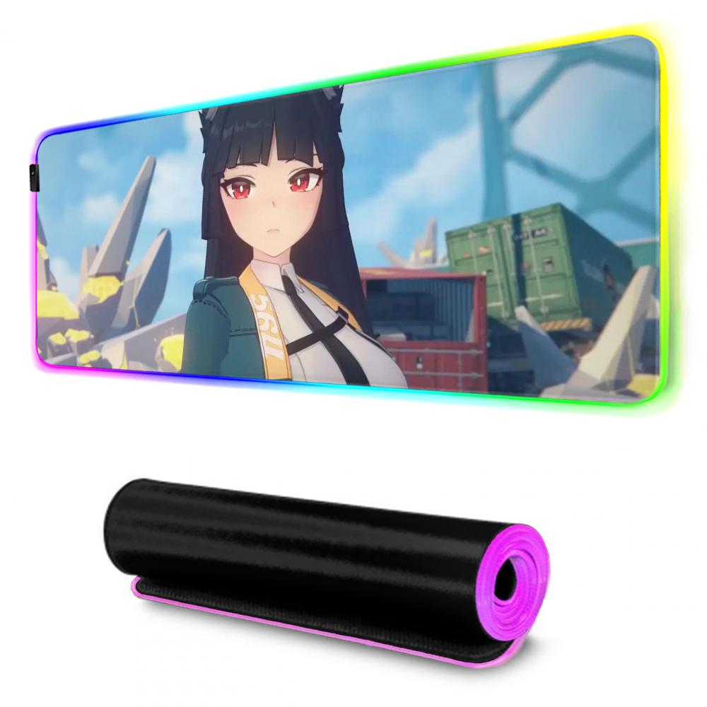Miyabi Hoshimi Коврик для мыши RGB Игровой коврик для мыши Большой светодиодный коврик Настольный коврик для ПК Светящийся коврик для мыши Большие коврики для клавиатуры Настольный ковер С