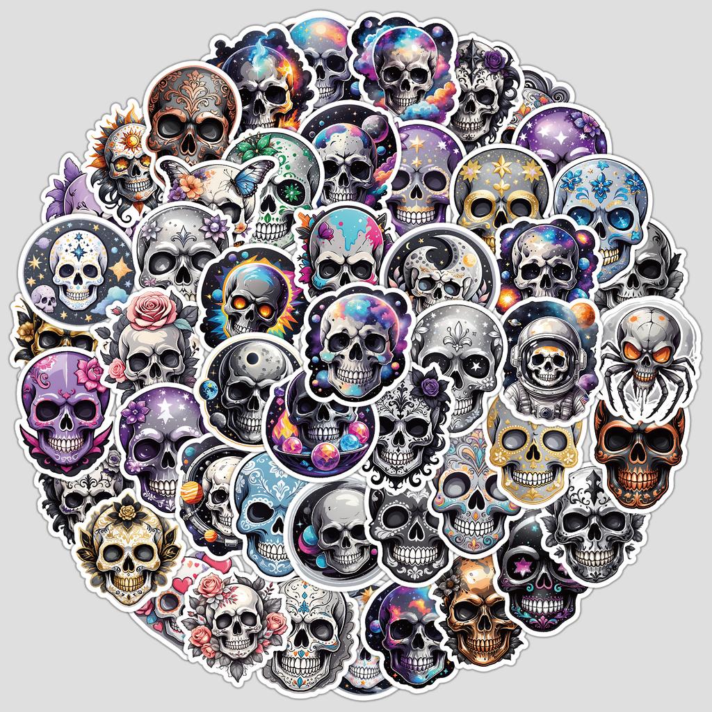 50 Skull Series Graffiti Stickers DIY Stationery Stickers Water Cup Suitcase Waterproof Decorative Stickers